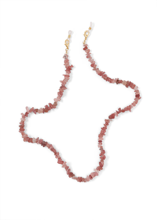 Stenen ketting in roze