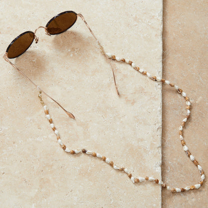 Schelpenketting in wit en bruin