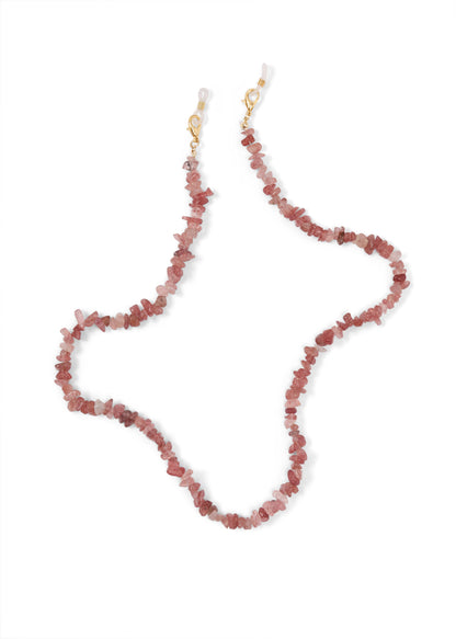 Stenen ketting in roze